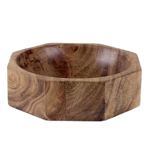 Cuenco para servir sopa ensalada forma redonda acabado Natural utensilios de cocina uso ecológico hecho a mano cuenco de madera para servir - Product Image 3