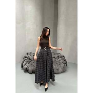 <b>Black</b> Plaid <b>Skirt</b> - <b>Black</b> - Product Image 2
