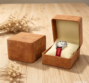Custom PU Leather <b>Watch</b> Packaging Box with Pillow Insert Luxury Single Wristwatch Display Case for Brands OEM Factory - Product Image 5