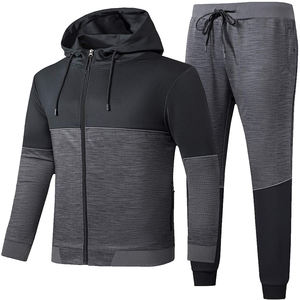 Survêtement de jogging de gym personnalisé 100% polyester pour hommes bonne qualité, fermeture à glissière avant vierge, poche latérale, vêtements de sport d'hiver solides - Product Image 3