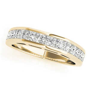 Anillo de Bodas con Corte Princesa de Diamante, Oro Amarillo de 14k, 1.20ct - Product Image 1