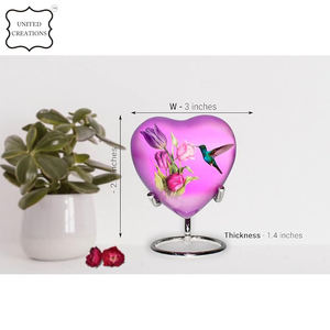 Grande urne funéraire élégante en aluminium fait à la main en forme de cœur rose Urnes en métal de la meilleure conception pour mémorial en laiton - Product Image 5