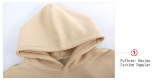 Sweats à capuche unisexe en coton mélangé surdimensionné pour hommes avec motifs imprimés solides - Product Image 3