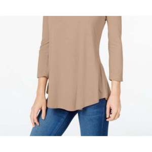 Collezione JM Donna: Top a Collo Tondo in Maglia Beige Scuro, Taglia Piccola - Product Image 3
