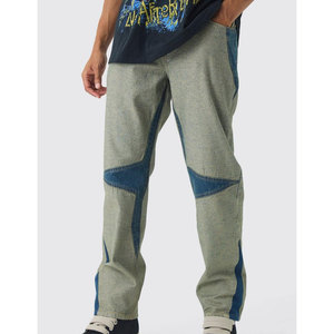 Jeans pour hommes OEM 2026, coupe décontractée légère, motif étoile découpé, qualité export, vente en gros personnalisée - Product Image 1