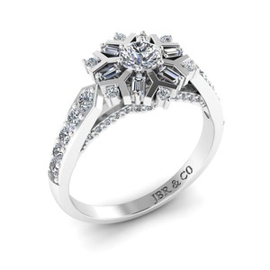 Anillo de compromiso con diseño de copos de nieve de invierno de plata 925 de diamante redondo para mujer, joyería fina a precio al por mayor, novedad - Product Image 3