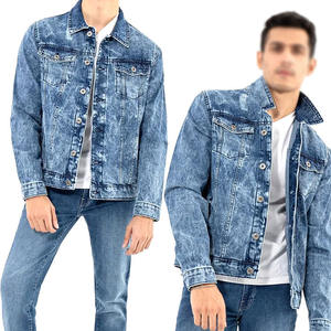 Marque privée Impression faite en usine Broderie Logo Fermeture à glissière avant Veste en jean à manches longues Vêtements de mode Vestes pour hommes - Product Image 4