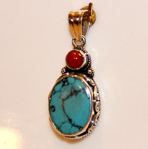 Colgante de Plata de Ley 925 de estilo Vintage Unisex, Coral rojo Natural de grado superior, turquesa, regalo de fiesta de aniversario de boda para mujer - Product Image 5