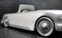 Modèle de voiture de course Art Déco vintage en aluminium massif moulé, objet de collection, presse-papiers de table, artisanat métallique, décoration intérieure