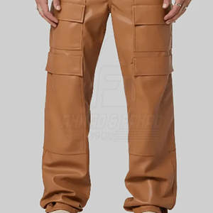 กางเกงหนังผู้ชายทรงตรงกลาง ตัดเย็บตามสั่ง โลโก้ปรับแต่งได้ น้ำหนักเบา ระบายอากาศดี เป็นมิตรกับสิ่งแวดล้อม สินค้าขายดี ชุดลำลอง สีพื้น - Product Image 6