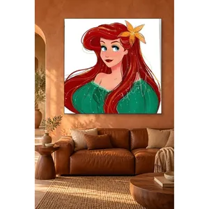 Illustration Fida Ariel avec fleur d'oranger dans les cheveux, impression sur toile - Product Image 1