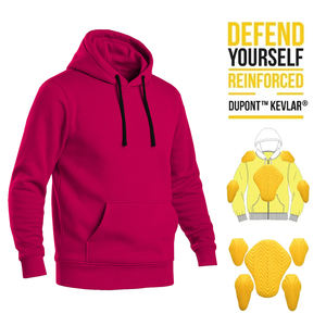 Sweat à capuche renforcé en Kevlar pour homme, personnalisé, avec armure amovible pour moto - Product Image 1