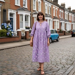 Vestido de Algodón Floral Hecho a Mano por Fabricante Indio, Vestido Midi con Estampado a Bloque, Vestido de Verano Bohemio de Algodón, Regalo para Niñas y Mujeres - Product Image 1