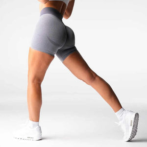 Mujeres Anti-stripping HighWaist Retracción Pantalones cortos para correr GYM Fitness Yoga Shorts Custom sport gym fitness Workout Pantalones cortos sin costuras - Product Image 3
