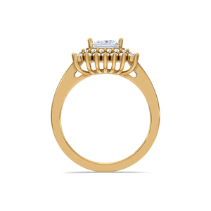 Élégante bague halo avec diamant de laboratoire taille princesse de 1,45 ct |   Bague ouverte en or jaune/blanc/rose 18 carats plaqué rhodium certifiée IGI - Product Image 3
