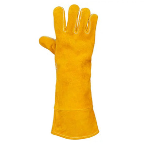 Guantes de soldadura de seguridad Industrial de alta resistencia, cuero de vaca reforzado, guantes de barbacoa lisos resistentes a la abrasión, protección de manos - Product Image 3
