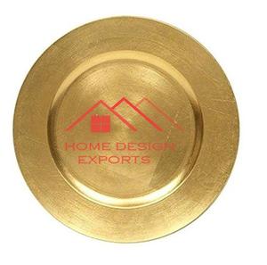 Plaque de charge en métal fini doré pour la maison, les hôtels et les restaurants utilisent une assiette de service pour les aliments Commande minimum 100 pièces - Product Image 1