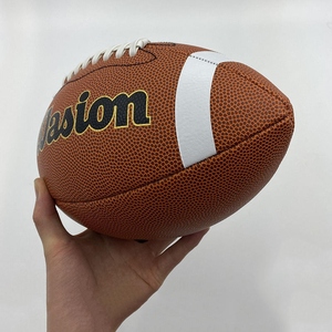 Pelota de fútbol americano personalizada al por mayor de calidad superior Pu cuero compuesto tamaño oficial 9 para entrenamiento de juegos y deportes de equipo - Product Image 3