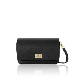 Bolso bandolera con solapa de cuero genuino italiano con cierre giratorio-PS702 - Product Image 5