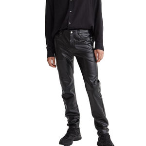 กางเกงหนังทรงตรงดีไซน์เฉพาะสำหรับผู้ชาย คุณภาพสูง นุ่มสบาย ใส่ได้ทุกวัน สไตล์สตรีท กันน้ำ - Product Image 6