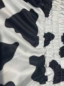 กางเกงขาสั้นฤดูร้อนสำหรับผู้ชายกางเกงขาสั้นลายตาข่ายระบายอากาศพิมพ์ลายวัวแนวไฮสตรีท - Product Image 4