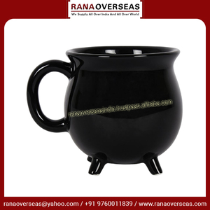 Taza de Cerámica Negra con Diseño de Caldero de Brujería, Ecológica, de Porcelana Fina, con Logotipo Personalizado, Estilo Clásico de Halloween, Regalo Empresarial, con Asa - Product Image 2