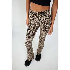 Pantalones Casuales de Cintura Elástica con Estampado de Leopardo 100% Algodón - Product Image 4