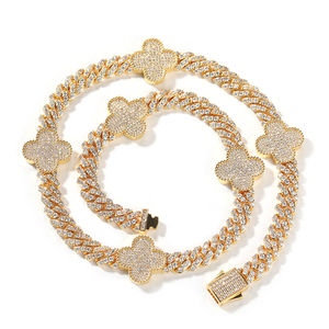 VVS Moissanite Hip Hop Chaîne à maillons cubains Diamant taille ronde 14mm Bijoux Ice Out pour hommes et femmes Argent sterling 925 - Product Image 2