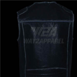 Gilet en cuir moto hommes mode personnaliser en gros moto cuir gilet bon matériel sans manches - Product Image 3