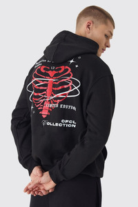 Vente en gros de sweats à capuche surdimensionnés 100% coton pour hommes sérigraphie personnalisée noire sweats à capuche coupés et cousus de haute qualité sweats pour hommes - Product Image 3