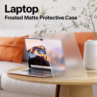Étui de protection pour ordinateur portable HK-HHT pour MacBook Air Pro 14 pouces, coque transparente givrée