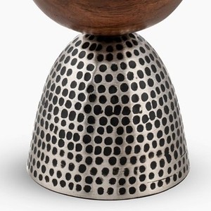 Brûleur d'encens en bois et métal moderne, pilier martelé, texture martelée à la main, avec encensoir en bois supérieur, pour une utilisation à domicile au Moyen-Orient et au Golfe - Product Image 5
