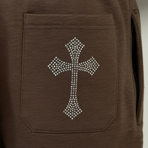 100% Cotton Fleece <b>Sweat</b> <b>Shorts</b> <b>Men</b> Fashion <b>Sweat</b> <b>Shorts</b> With Elastic Waist Custom Man Casual Rhinestone Fleece <b>Men</b> <b>Shorts</b> - Product Image 5