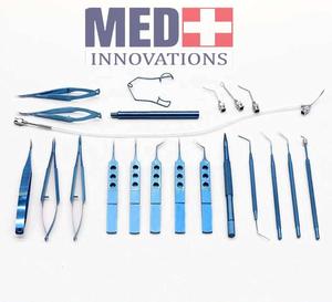 Kit de Cirugía Oftálmica de Aleación de Titanio de 21 Piezas con Fuente de Energía Manual, Juego de Instrumentos Quirúrgicos para Cataratas para Lentes Intraoculares por MI - Product Image 1