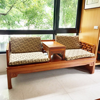 Collection de canapés-lits modulaires en teck chinois, exquise, durable, confortable et élégante, ensemble de 3 pièces