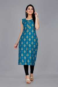 Material de rayón de diseñador étnico indio, impreso completamente cosido, diseño de lujo para niñas y mujeres, Kurti para compradores a granel - Product Image 5