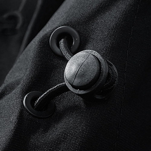 Manteau d'hiver sur mesure pour homme, trench-coat à capuche, veste coupe-vent imperméable, logo frontal extérieur - Product Image 5