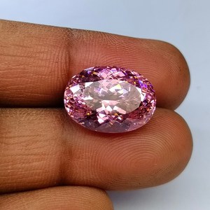 ธรรมชาติสีชมพูZirconiaอัญมณีรูปทรงสดใสแหวนและจี้หินพิกเซลตัดเครื่องประดับทําของขวัญแต่งงานแหวนหมั้นหิน - Product Image 4