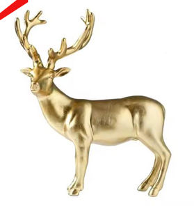 2025 increíble diseño brillante escultura de ciervo con acabado dorado para la decoración del hogar y el Hotel - Product Image 1