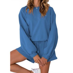 Conjuntos de pijama para mujer, conjuntos de dos piezas, sudaderas de manga larga, conjuntos de salón, Tops y pantalones cortos informales, trajes de otoño - Product Image 4