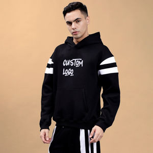 2025 nouveau hiver personnalisé imprimé Logo hommes vêtements de rue survêtement XXL taille polaire deux pièces ensemble avec pantalon empilé pour hommes - Product Image 3