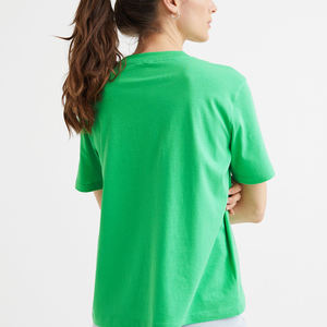 Vente en gros T-shirt col rond imprimé vierge 100% coton avec logo personnalisé pour femmes - Product Image 4