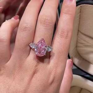 Anillo Vintage de Diamante Cultivado en Laboratorio de 6 Quilates, Corte Pera Rosa, 14 Quilates, Claridad VS1, Certificado IGI, Chapado en Rodio, Elegante para Novia - Product Image 4