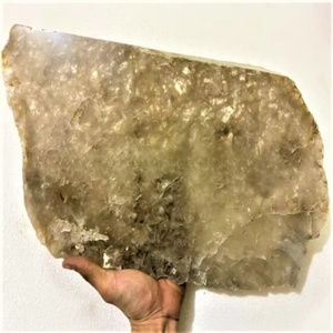 Plato de cuarzo ahumado grande, rebanadas de ágata, gemas con borde rugoso, cristales naturales, bandeja curativa de servicio, venta al por mayor - Product Image 1