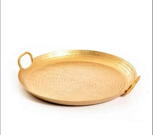 Nuevo estilo, mesa pulida brillante, bandeja decorativa de acero inoxidable con acabado dorado para servir bebidas y aperitivos - Product Image 4