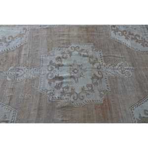 Tapis de 5,8 x 8,8 pieds, tapis turc vintage, tapis marron et blanc à motifs de plantes et d'arbres - Product Image 5