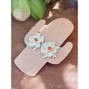 Floria Shebala Ensemble de boucles d'oreilles clous multi-serties en argent sterling avec motif floral et pierres multiples - Product Image 3