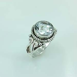 Navya <b>Craft</b> 925 Solid Sterling Silver Romantic Gemstone <b>Ring</b> Handmade White Topaz Women's Fine Jewelry for Everyday Wear - Product Image 4