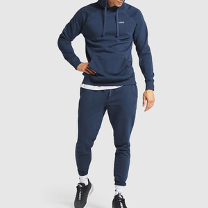 <b>Men</b> Casual Tracksuit Cotton Polyester Mix Comfortable Fit <b>Pullover</b> <b>Jacket</b> With Adjustable Waist Pants And Hood Full Sleeves - Product Image 1