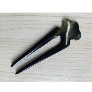 Épingle à cheveux en corne de buffle naturelle originale, élégante, à 2 branches, bâtonnet à cheveux sculpté, fourchette à cheveux, accessoire pour filles - Product Image 2